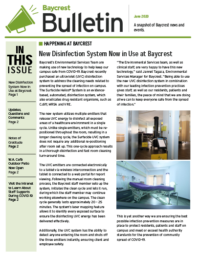 Baycrest Bulletin - June 2020