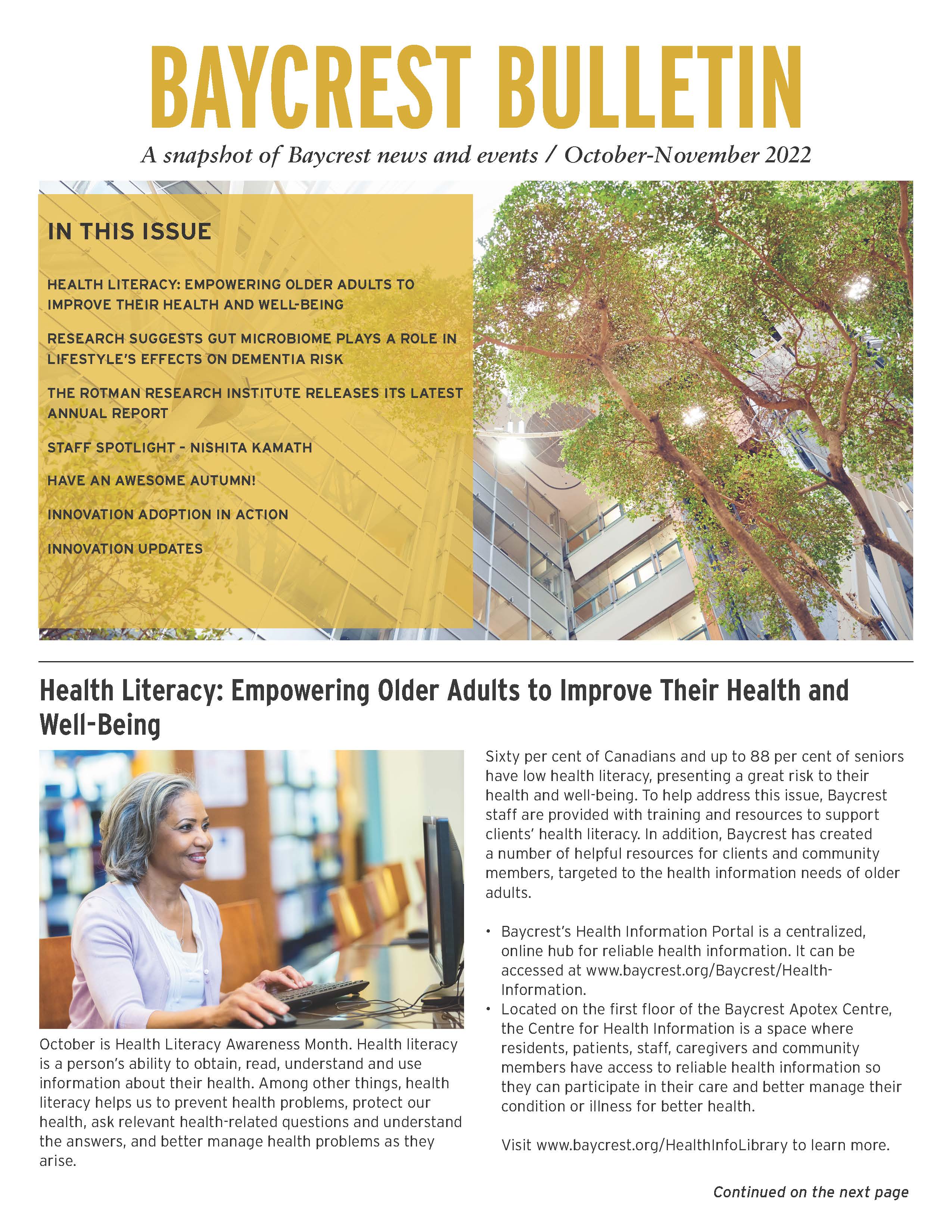 Baycrest Bulletin - October 2022