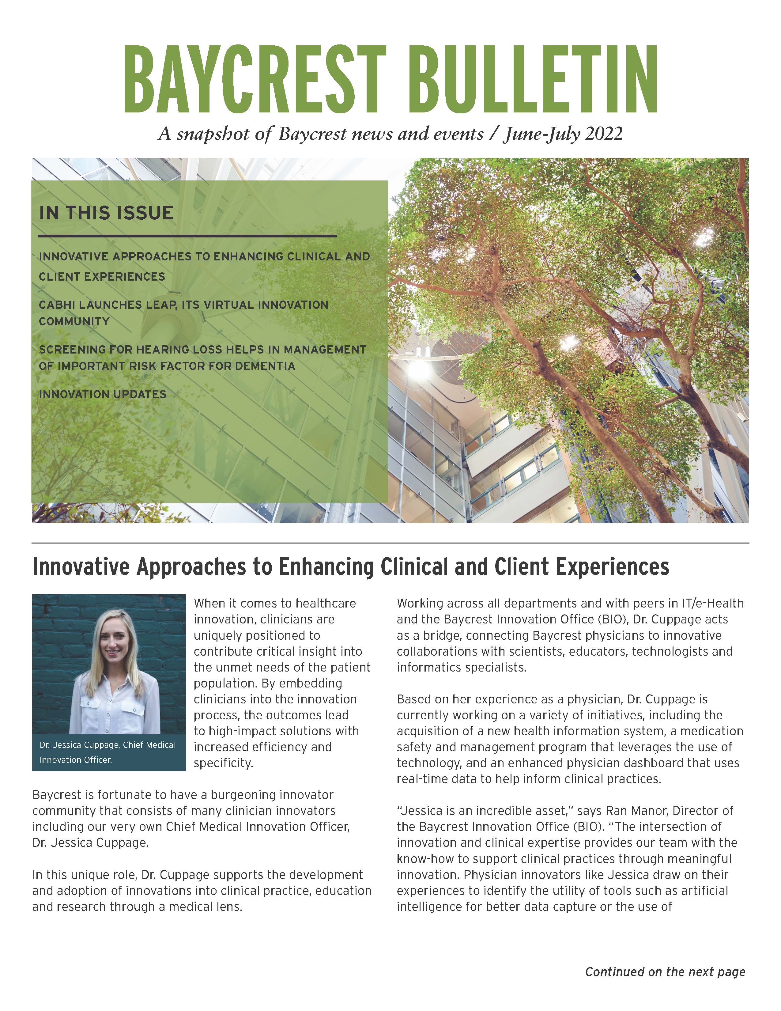 Baycrest Bulletin - June 2022