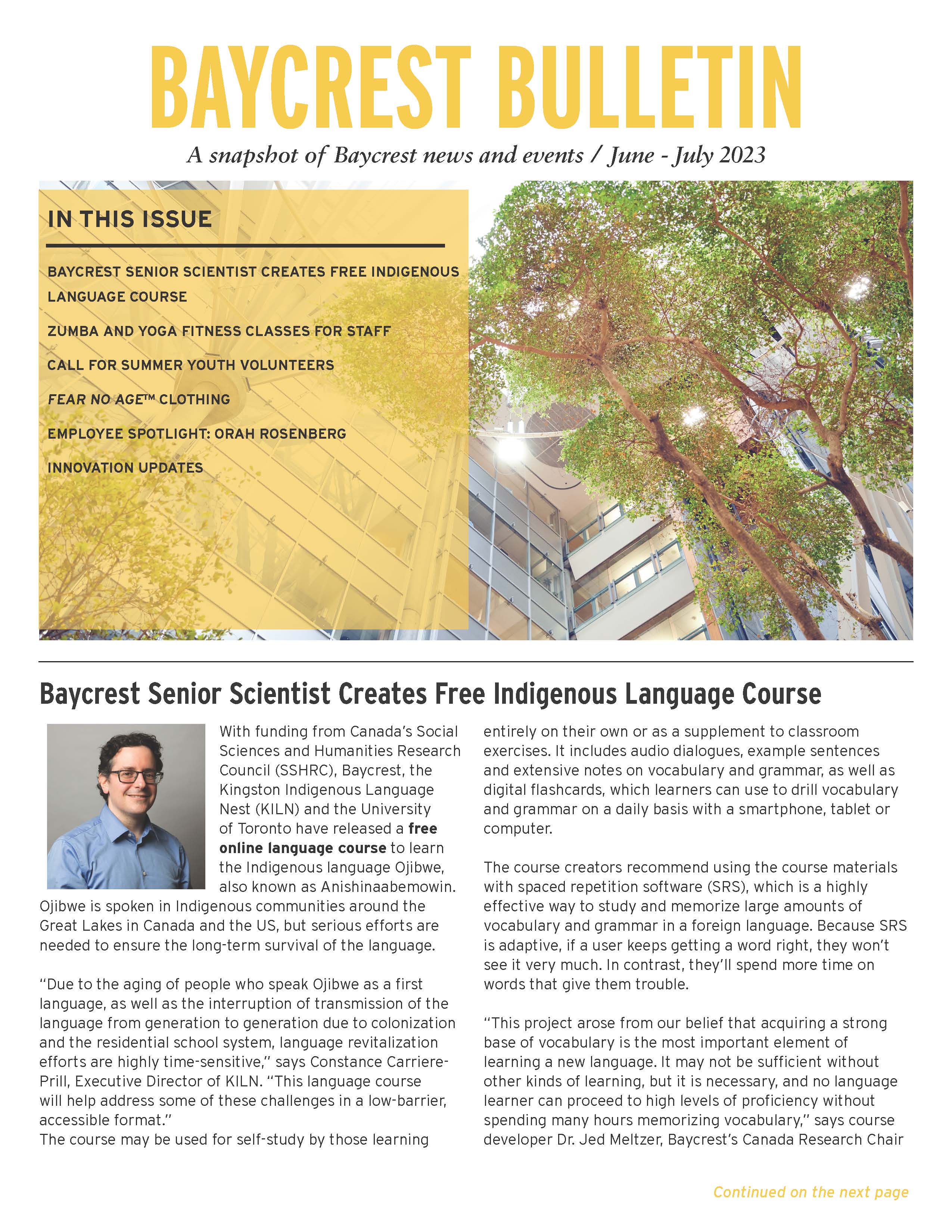 Baycrest Bulletin - June – July 2023