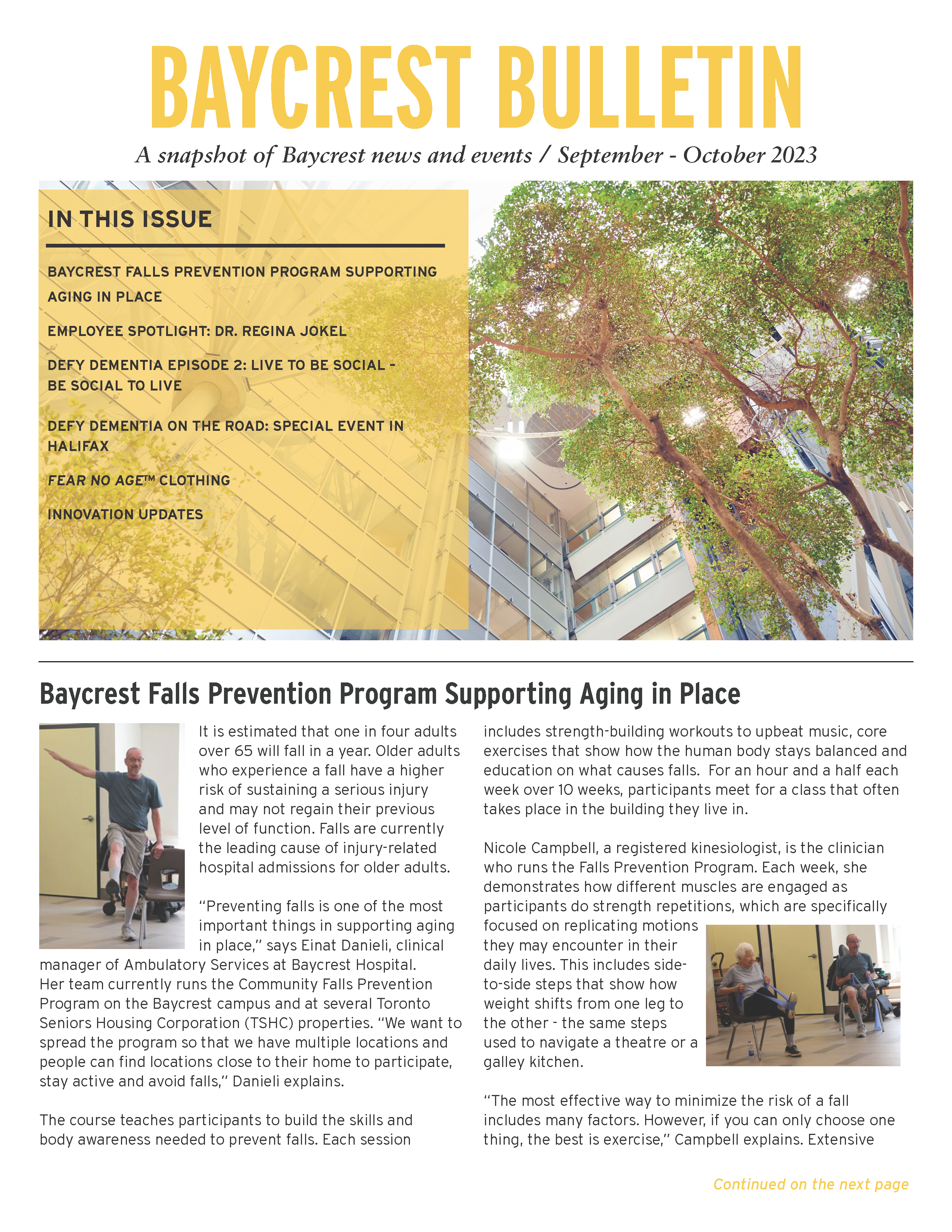 Baycrest Bulletin - September - October 2023