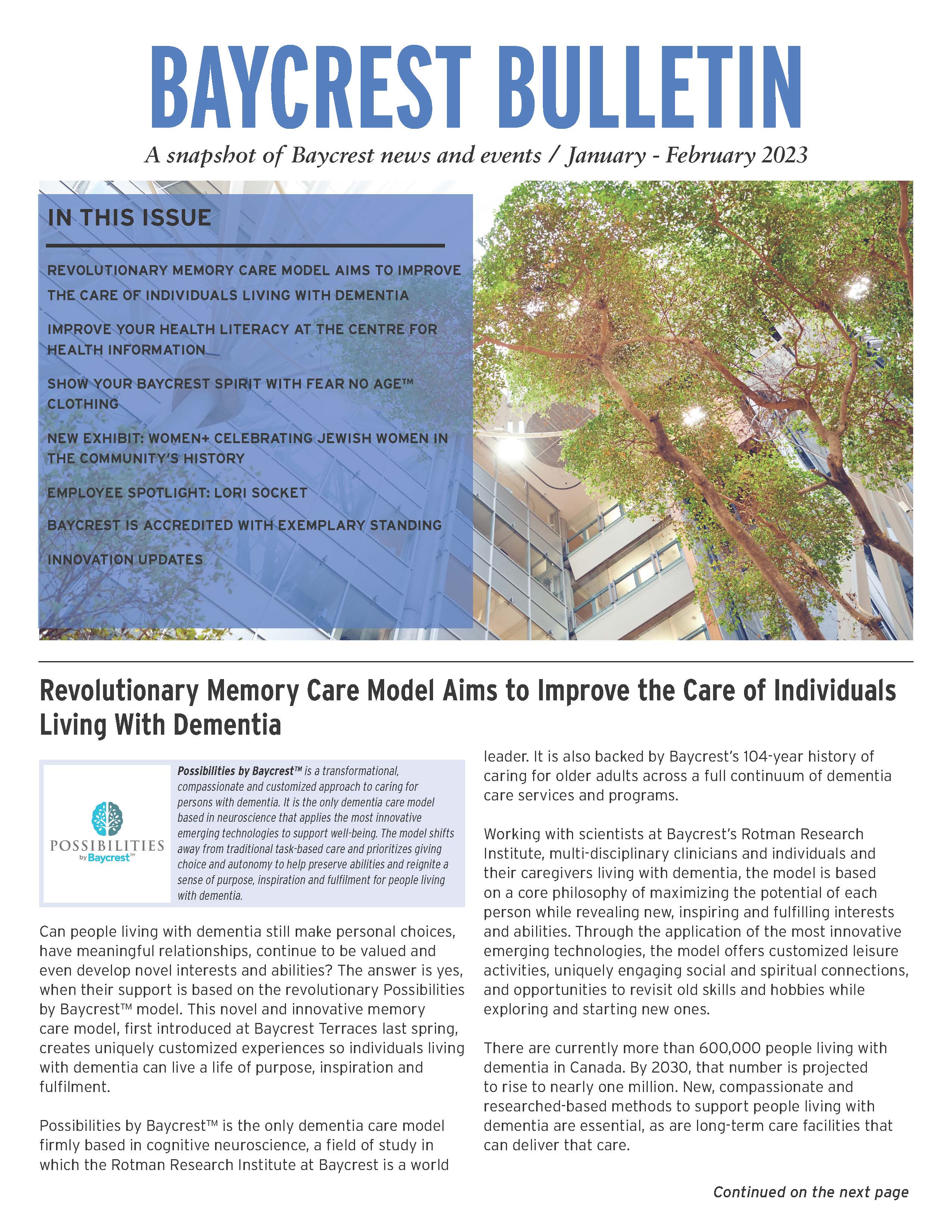 Baycrest Bulletin - January 2023
