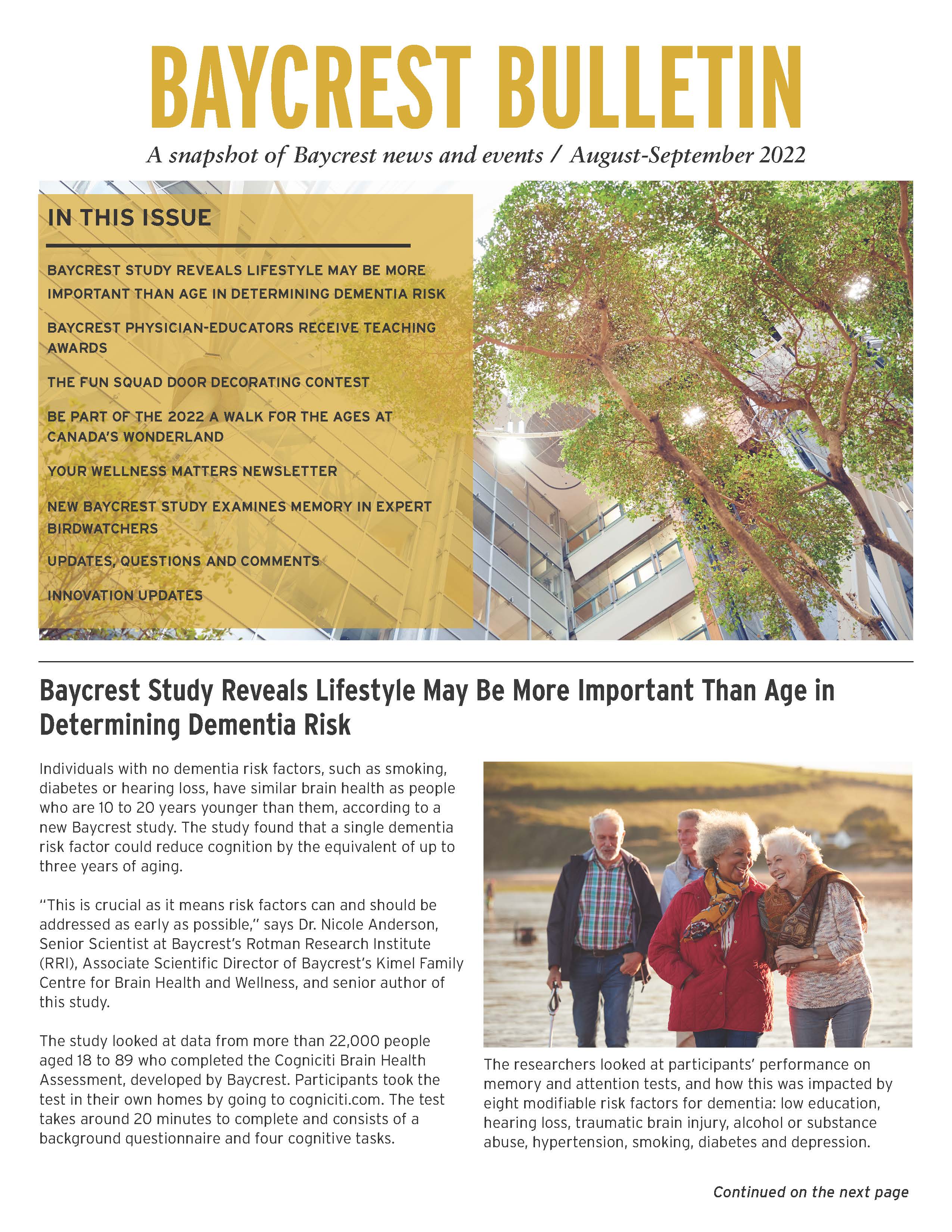 Baycrest Bulletin - August 2022
