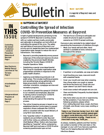 Baycrest Bulletin - March 2020